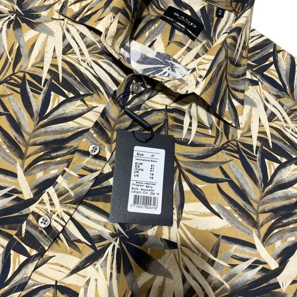 sand Copenhagen 8012 Simon N ST Light Camel Short Sleeve Button Down Shirt - Picture 4 of 5